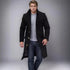 Elegant Men's Woolen Coat with Lapel Pockets - Single Breasted Long Sleeve Jacket Perfect for Autumn and Winter Casual Wear